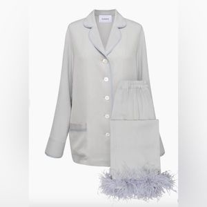 SLEEPER Party Feathers Pajamas Set - Ash Gray